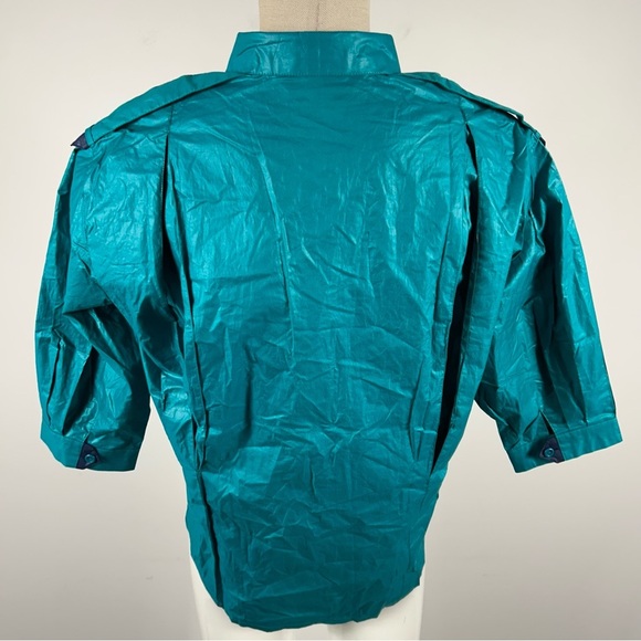 Dior Teal Satin Blouse - Picture 3 of 12